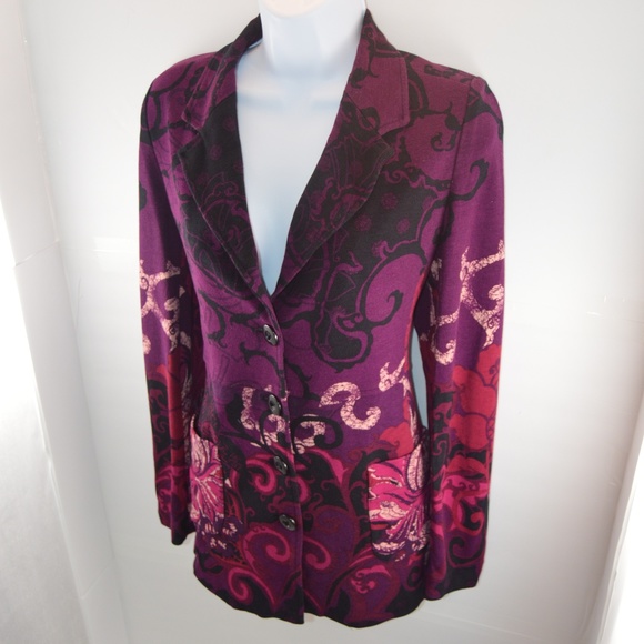 Chico's Purple Paisley Print Blazer - Picture 2 of 8